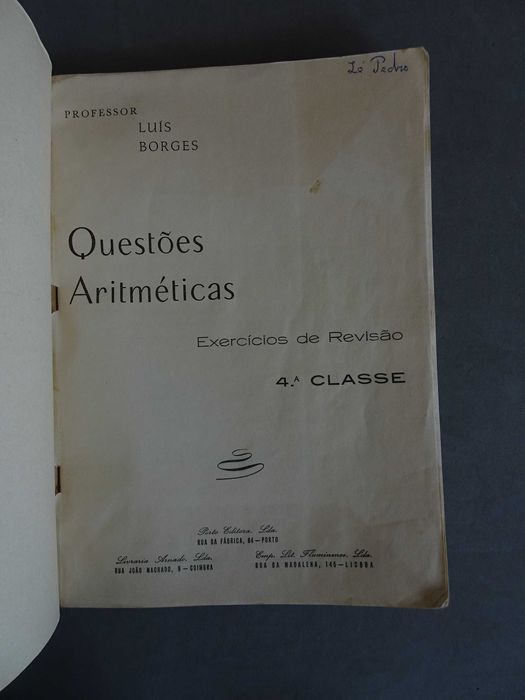 Livro Luís Borges - Questões Aritméticas 4ª classe 1945