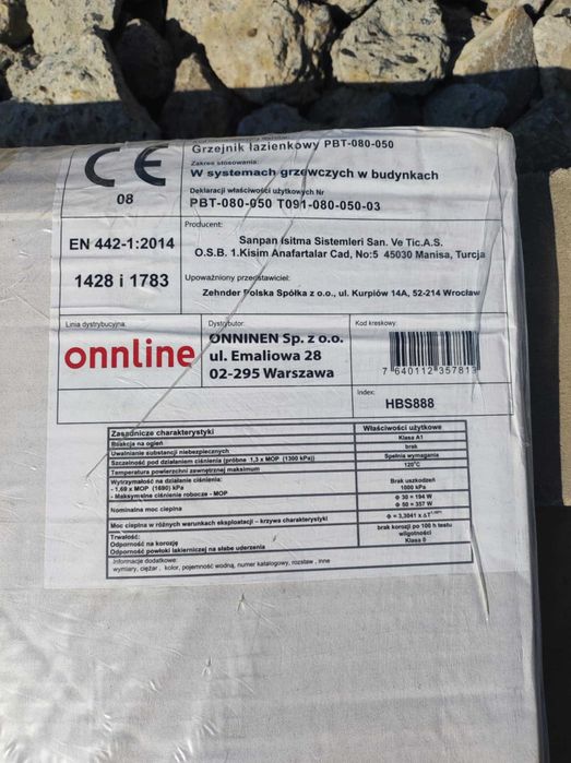 Grzejnik łazienkowy drabinkowy 80x50 biały nowy