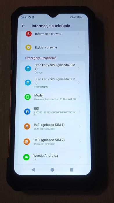 Hammer Construction 2 Thermal 5G 8GB/256GB 100% sprawny ekran bez rys