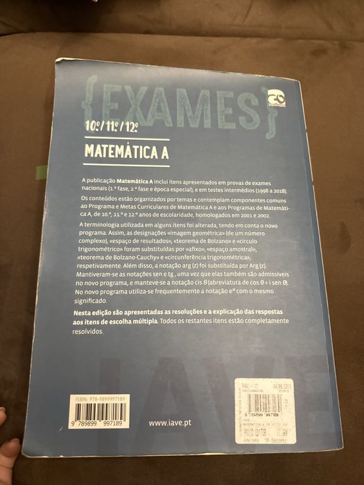 Livro exame Matematica A