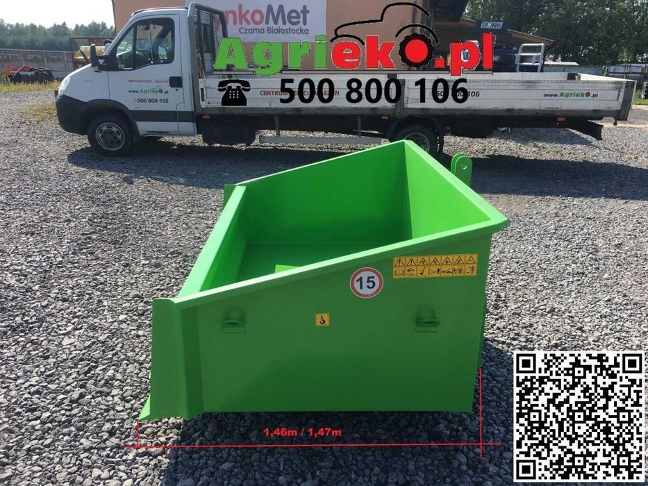 skrzynia transportowa wywrotka, przyczepa zawieszana, platforma 1200kg