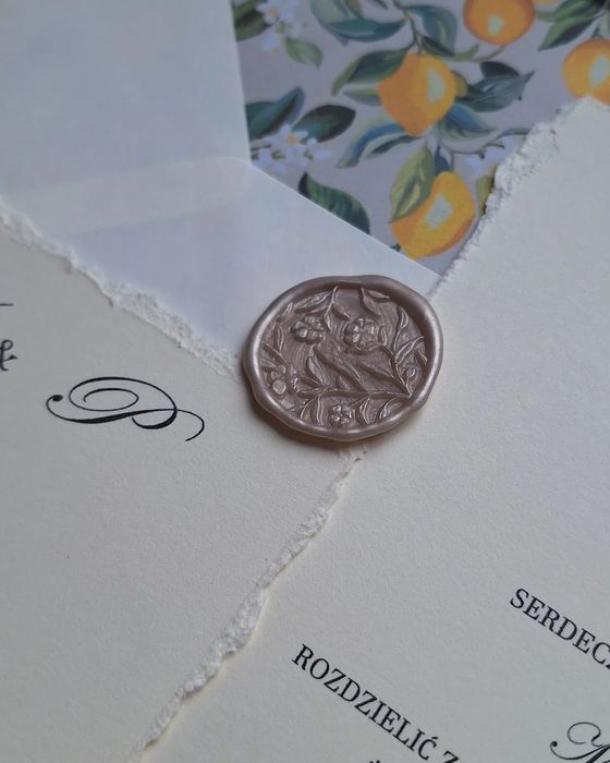 Pieczęć lakowa odbicie pieczątka lak ślub