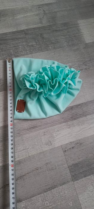 Miętowy pistacjowy zestaw czapka turban i chusta 40/42/44 nowy