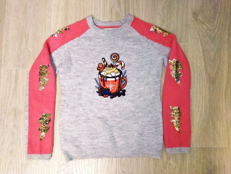 Новогодний свитер на девочку 9-10 лет