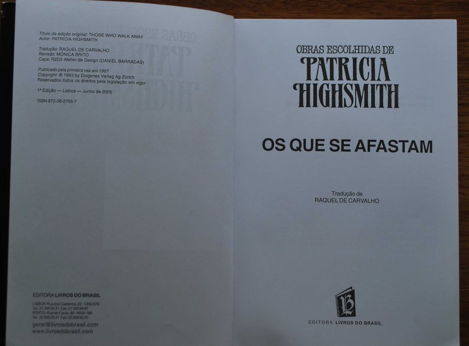 Os Que Se Afastam de Patrícia Highsmith