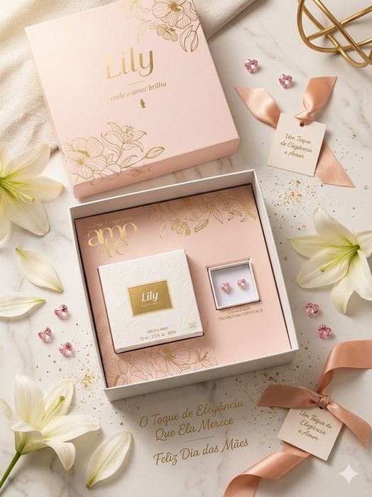 Kit Lily eau de perfum e brincos cristal swarosvki  dia da mãe O Boticário