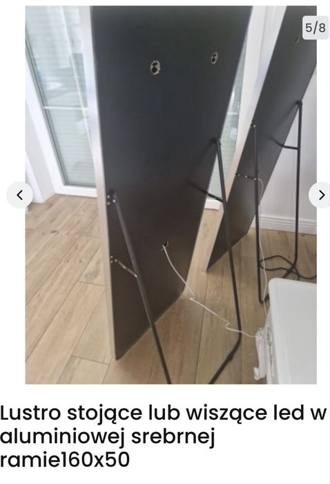 Lustro stojące lub wieszące led