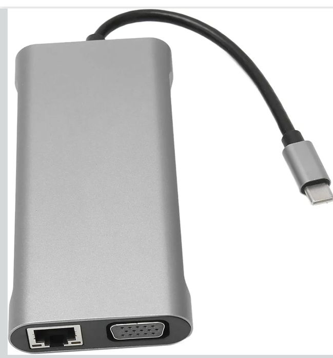 Hub USB 11w1 3.0 HDMI 4K VGA Karta SD LAN RJ45 NOWY