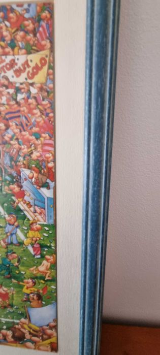 Quadro decorativo – Puzzle ilustrado de futebol (emoldurado)