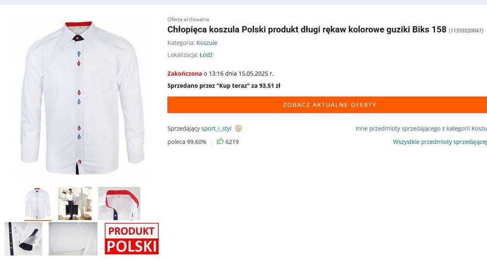 Biała koszula dla chłopca rozmiar 158