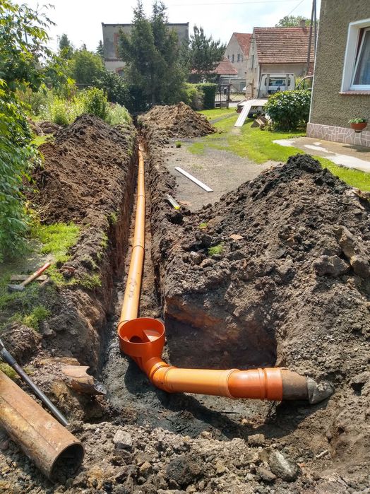 Usługi minikoparką  Młot koparka kanalizacja Wrocław Opole Brzeg Strzelin