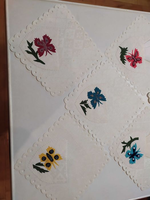 Винтаж! Ручная работа.Салфетница,чехол для столовых приборов, ткань