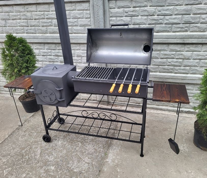 3/5мм! БАГАТОФУНКЦІОНАЛЬНИЙ! Мангал Коптильня з Пічкою під/под Казан