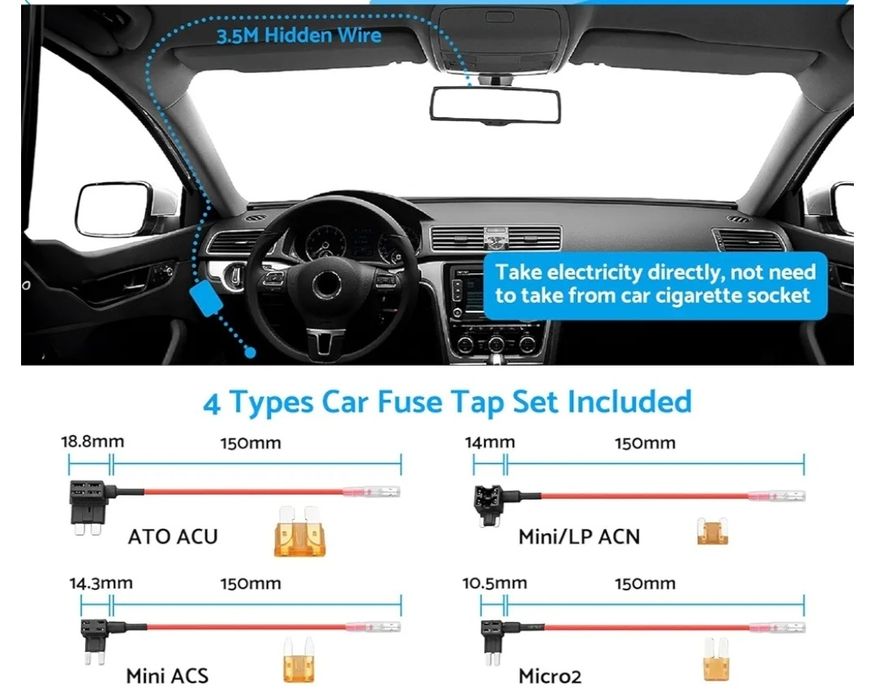 Zestaw Hardwire 24h USB-C do Dashcam - Ochrona Przed Rozładowaniem
