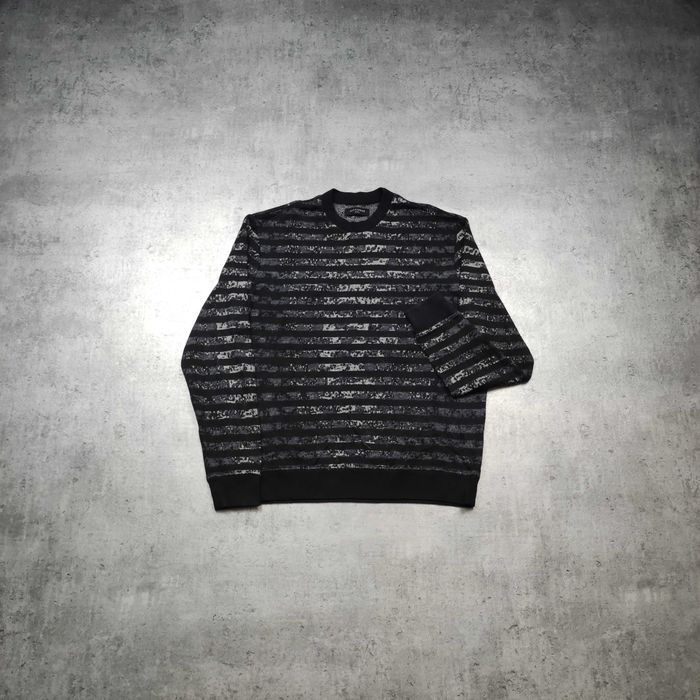 MĘSKI PREMIUM Sweter Bluza Designer Mix AllSaints Czarny Luxury Paski