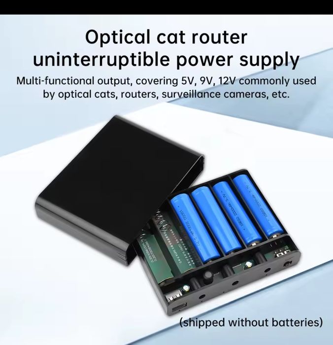 Дбж UPS 18600mah  безперебійник для роутера камери  6 батарейок 18650