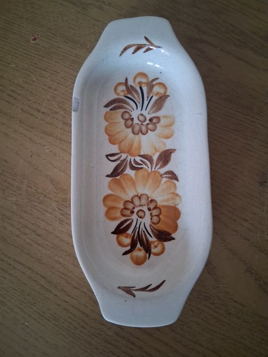 Vintage talerzyk paterka podstawka z fabryki Koło ręcznie malowana zabytek kolekcjonerska