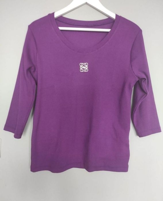 Bluzka prążek bawełna rękaw 3/4 7/8 kolor biskupi L/xl nowa