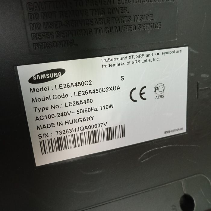 ЖК- Телевізор Samsung LE26A450 з кронштейном, робочий стан.
