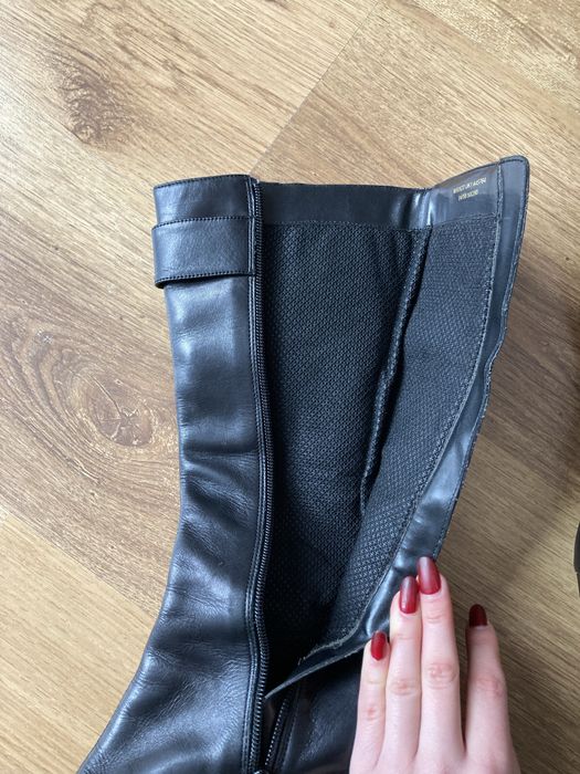 Eleganckie kozaki na obcasie z eco skóry