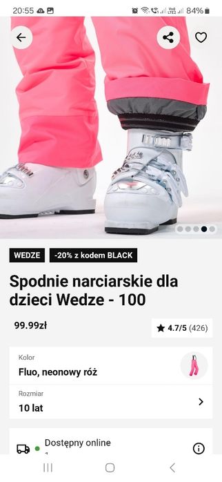 Spodnie na narty WEDZE z Decathlon