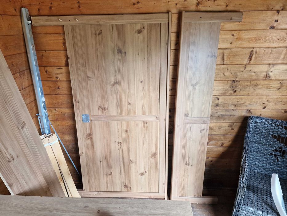 Cama de casal a imitar pinho