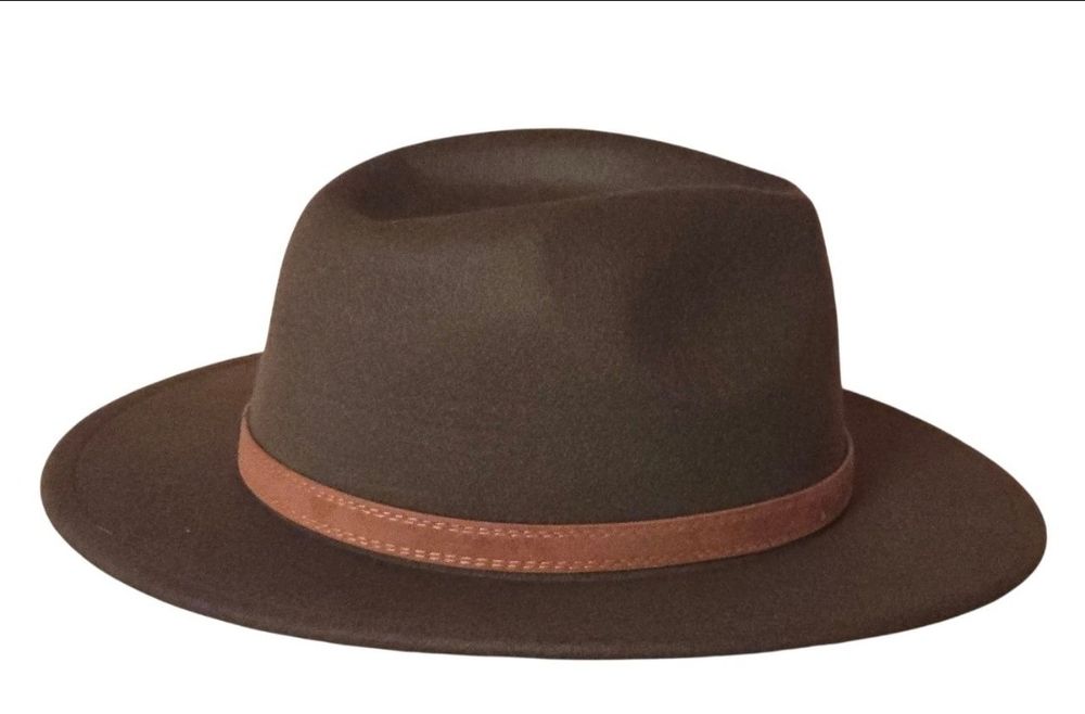 Elegancki kapelusz myśliwski M/L 57cm Oliwkowy. Na polowanie Hubertusa