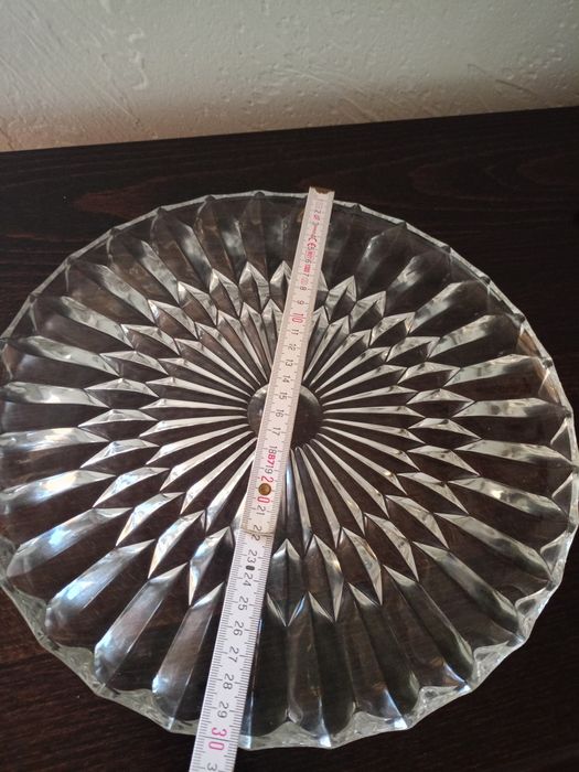 Szklana patera vintage – średnica 30 cm
