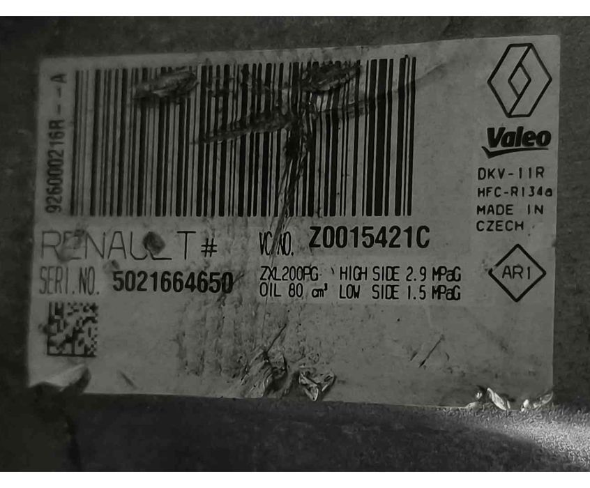 Compressor Ar Condicionado DACIA SANDERO II ano 2013
