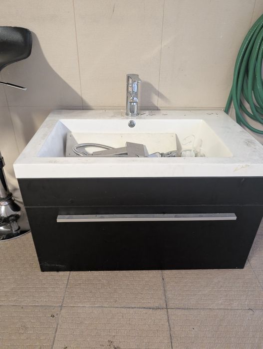 Móvel de casa de banho 75 cm com lavatório e torneira