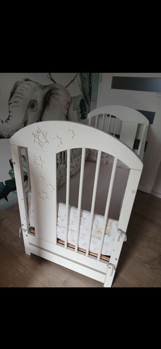 Łóżeczko dziecięce Klupś 120×60 , materac Hilding