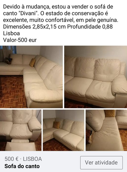 Vendo sofa do canto "Divani"