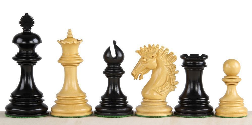 Figury szachowe Sunrise 4 cala Heban