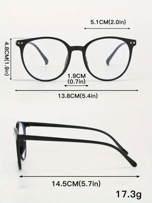 Nowe damskie okulary, retro, okragle, przezroczyste szkla