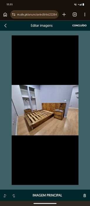 Cama de casal com candeeiro NAS LATERAL 5 meses de uso