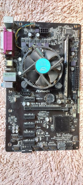 Продам комплект H81 Pro BTC/Celeron(R) G1840 (2.80GHz)/DDR3 4GB 1600Mh