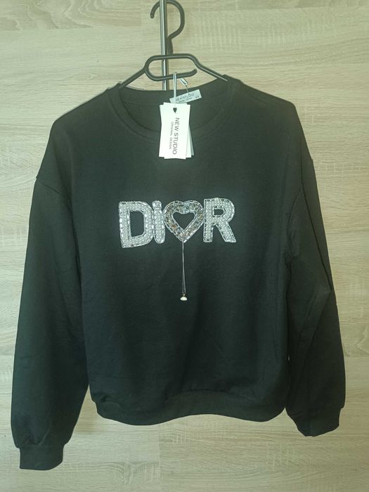 Bawełniana  czarna bluza Dior