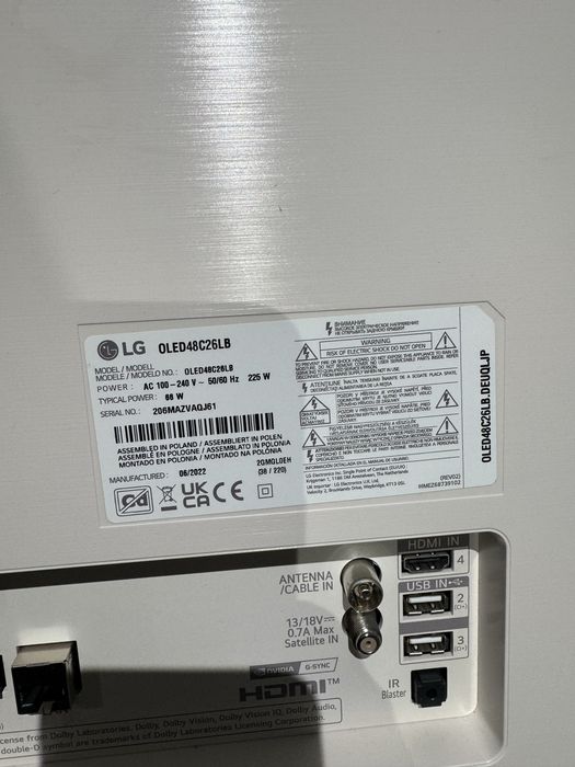 TV LG OLED 48” C2 (OLED48C26LB)