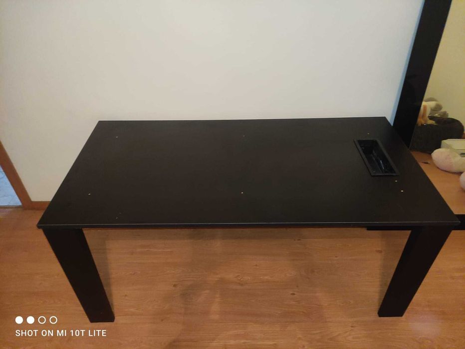 Secretária de escritório preta (1,60 m de comprimento)