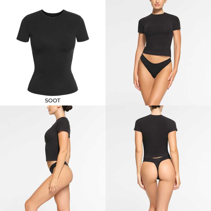 Футболка Skims Cotton Jersey T-Shirt З БІРКАМИ