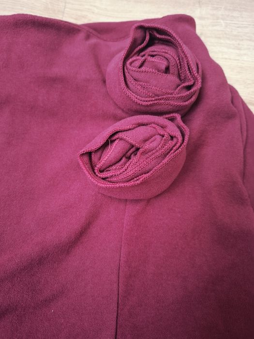 Spódniczka mini spódnica spodenki bordo wino burgund różą róże