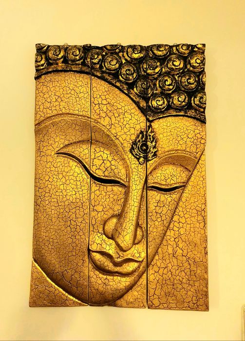 Quadro madeira Buda grande 3D