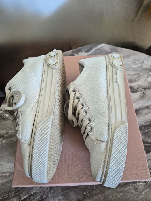 Tenis brancos Miu Miu