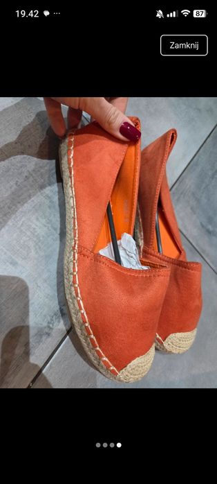 Nowe espadryle pomarańczowe 38