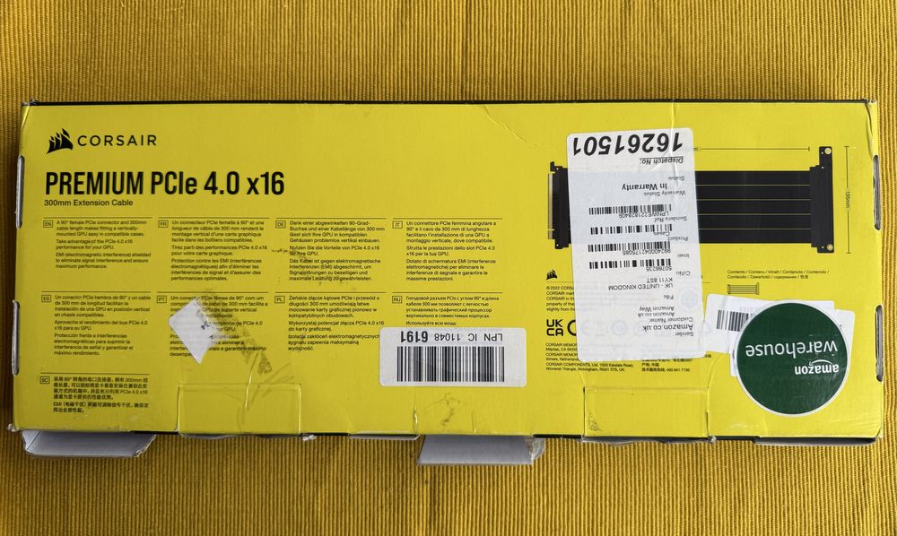 Райзер Corsair Premium PCIe 4.0 x16 Riser Cable, 300 мм