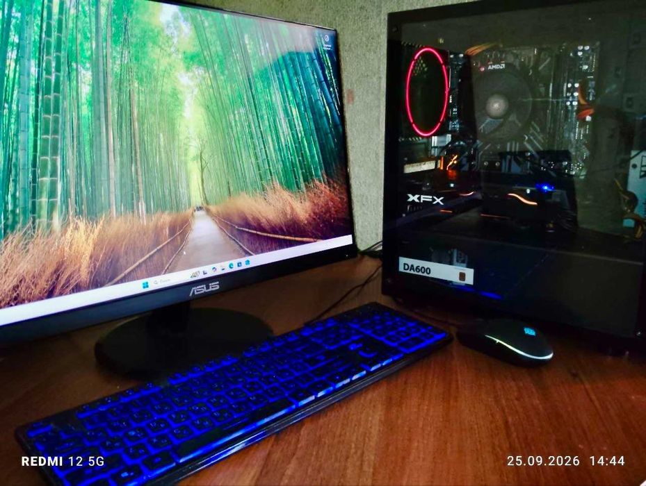 Ігровий ПК (Повний комплект) | Ryzen 5 2600 | RX 580 8GB | 16GB RAM + Монітор 24" Windows 11