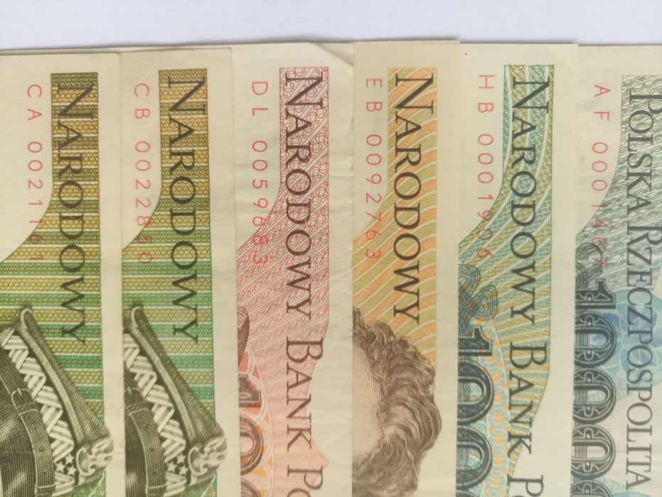 Banknoty prl. niskie numery.
