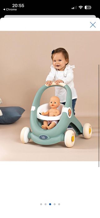 Pchacz Smoby 3w1 chodzik pchacz wózek dla lalek
