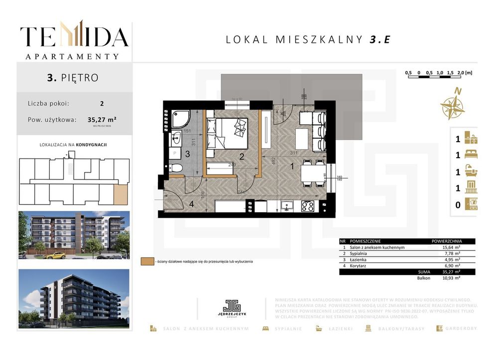 Mieszkanie 3.E | Apartamenty Temida