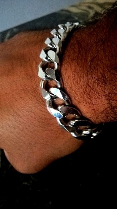 Srebrna bransoleta Pancerka  77,5 grama NOWA